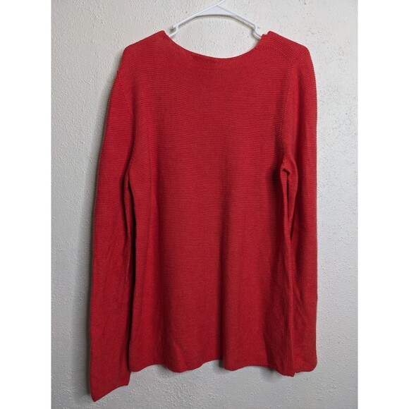 Gran Sasso Sweater 100% Virgin Wool‎ Salmon Knit V-Neck Size 48 Made in Italy - Picture 4 of 5